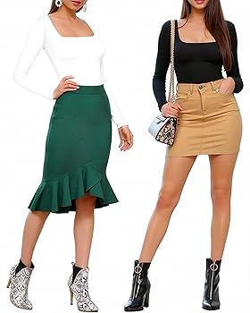 MANGOPOP Womens Long Sleeve Square Neck T Shirts Tops Fitted